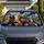 Funny Cow And Terrier Road Trip Scene For Urban Driving Adventures And Animal Lovers Car Sunshade - 1