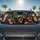 Funny Doberman Dogs In Sunglasses Driving Road Trip Cabin Decor For Dog Lovers Gift Car Sunshade - 1