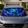 Glowing Blue Fire Skull With Cosmic Smoke For Gothic Fantasy Road Trip Style Fans Car Sunshade - 2