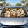 Five Happy Maltese Dogs In Tan Leather Cabin For Pet Lovers Road Trip Decor Gift Car Sunshade - 2