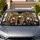 Funny Realistic Donkeys In Beige Vehicle Cabin Road Trip Humor For Animal Lovers Car Sunshade - 1