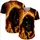 Snarling Black Wolf with Amber Glowing Eyes in Fiery Charge - Fantasy Art Lover Gift Baseball Jersey - 5