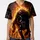 Snarling Black Wolf with Amber Glowing Eyes in Fiery Charge - Fantasy Art Lover Gift Baseball Jersey - 3