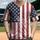 Distressed American Flag with White Stars and Weathered Stripes - Independence Day Gift for Military Veterans Baseball Jersey - 1