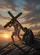 Muscular Bearded Men Carrying Cross Dramatic Sky - Spiritual Faith Gift for Believers Baseball Jersey - 6