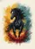 Black Horse Red Eyes Flowing Mane Mid-Stride White Blaze - Wildlife Lover Gift Baseball Jersey - 6