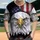 Piercing Eye Bald Eagle Distressed American Flag - Independence Day Gift for Veterans Baseball Jersey - 1