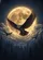 Flying Owl Full Moon Starry Night Sky Pine Trees - Wildlife Lover Gift Baseball Jersey - 6
