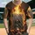 Ace of Spades Card Hand with Erupting Fire and Ember Sparks - Poker Player Gift Baseball Jersey - 1