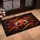 Reddish Orange Furry Creature Wide-Set Peeking Eyes - Home Decor Gift Doormat - 4