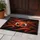 Reddish Orange Furry Creature Wide-Set Peeking Eyes - Home Decor Gift Doormat - 5