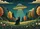 Black Cat UFO Night Sky Stars Forest - Home Decor Gift for Cat Lovers Doormat - 7