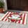 Santa Claus Christmas Wreath Poinsettia Holly Berries Snowflakes HO HO HO - Christmas Decor Gift Doormat - 5