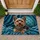 Yorkshire Terrier Dog Teal Fabric Home Decor Gift for Dog Lover Doormat - 1
