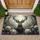 Majestic Stag Antlers Peonies Woodland Clearing - Home Decor Gift for Nature Lover Doormat - 1