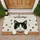 Black Tuxedo Cat Welcome Paw Prints - Home Decor Gift for Cat Lover Doormat - 1