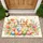 Realistic Bunnies Decorated Easter Eggs Spring Flowers - Easter Home Decor for Bunny Lovers Doormat - 1