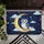Blue Owl Golden Moon Stars Fluffy Clouds Star Garlands - Home Decor Gift for Owl Lover Doormat - 6