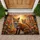Red Foxes Autumn Forest Wildflowers Mushrooms - Wildlife Home Decor Gift for Fox Lover Doormat - 1