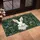 Curious White Rabbit Forest Undergrowth Wildflowers - Nature Lover Home Decor Gift Doormat - 4
