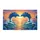 Luminous Blue Dolphins Heart Sunset Ocean Scene with Roses - Ocean Lover Home Decor Gift Doormat - 3