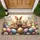 Realistic Fluffy Bunnies Easter Eggs Spring Meadow - Easter Season Gift Doormat - 1