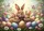 Realistic Fluffy Bunnies Easter Eggs Spring Meadow - Easter Season Gift Doormat - 7