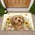Shaggy Light Brown Dog Wildflowers Butterflies - Home Decor Gift for Dog Lovers Doormat - 1