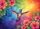 Iridescent Hummingbird Tropical Garden Flowers - Wildlife Lover Gift Doormat - 7