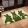 Rustic Burlap Green Boxwood Bunny Rabbits Hydrangea Tails - Happy Easter Gift Doormat - 4
