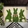 Rustic Burlap Green Boxwood Bunny Rabbits Hydrangea Tails - Happy Easter Gift Doormat - 6