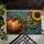 Hello Fall Pumpkin Sunflower Autumn Leaves - Rustic Vintage Home Decor Doormat - 6