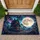 Luminous Full Moon Cosmic Nebula Forest House with Glowing Windows - Home Decor Gift Doormat - 1
