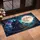 Luminous Full Moon Cosmic Nebula Forest House with Glowing Windows - Home Decor Gift Doormat - 4