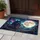 Luminous Full Moon Cosmic Nebula Forest House with Glowing Windows - Home Decor Gift Doormat - 5