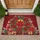 Poinsettia Wreath Holly Jingle Bells Gift Boxes - Holiday Home Present Doormat - 1