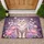 Striped Cat Vibrant Blossoms Pastel Butterflies - Cat Lover Home Decor Gift Doormat - 1