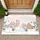 Snowman Snow-person 'A Perfect Christmas' Pink Cottage Gingerbread House Holiday Decor Doormat - 1