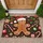 Gingerbread Man Santa Hat Christmas Candies Holly Baubles Festive Home Decor Doormat - 1
