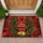 Merry Christmas Script Wreath Golden Bells - Holiday Home Decor Gift Doormat - 1