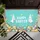 Happy Easter Bunnies Decorated Eggs Spring Flowers Aqua Teal - Easter Holiday Home Decor Gift Doormat - 6