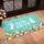 Happy Easter Bunnies Decorated Eggs Spring Flowers Aqua Teal - Easter Holiday Home Decor Gift Doormat - 4