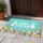 Happy Easter Bunnies Decorated Eggs Spring Flowers Aqua Teal - Easter Holiday Home Decor Gift Doormat - 5
