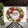 Santa Claus Head Christmas Wreath Poinsettia Holly - Holiday Home Decor Gift Doormat - 6