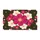 Large Rounded Five-Petal Floral Pink White Peach Blooms Olive Green Field - Everyday Home Accent Doormat - 3