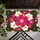 Large Rounded Five-Petal Floral Pink White Peach Blooms Olive Green Field - Everyday Home Accent Doormat - 6