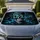 Glowing Blue Skull Lightning Dark Gothic Horror Halloween Road Trip Gift For Men Car Sunshade - 1