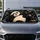Sleepy Sweaty Panda With Bamboo Leaves For Fun Road Trip Decor And Animal Lovers Car Sunshade - 4