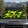 Playful Neon Green Alien Faces Space Party Decor For Road Trips Sci Fi Fans And Kids Car Sunshade - 2