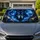 Storm Wolf With Lightning, Blue Moon, And Thunderclouds For Gothic Wildlife Fans Car Sunshade - 1